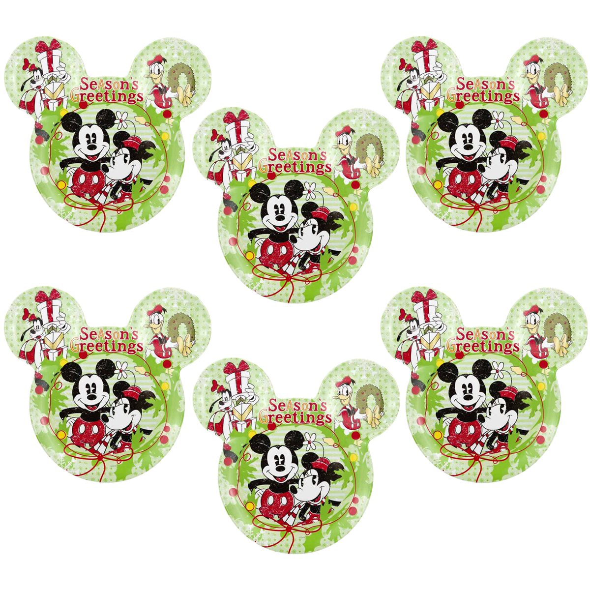 zak 6pk disney mickey minnie mouse ears kids christmas plastic