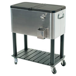 Stainless Steel Rolling Patio Cooler Sunjoy L Bc243pst Aa Stainless Steel Rolling Cooler W Legs Black