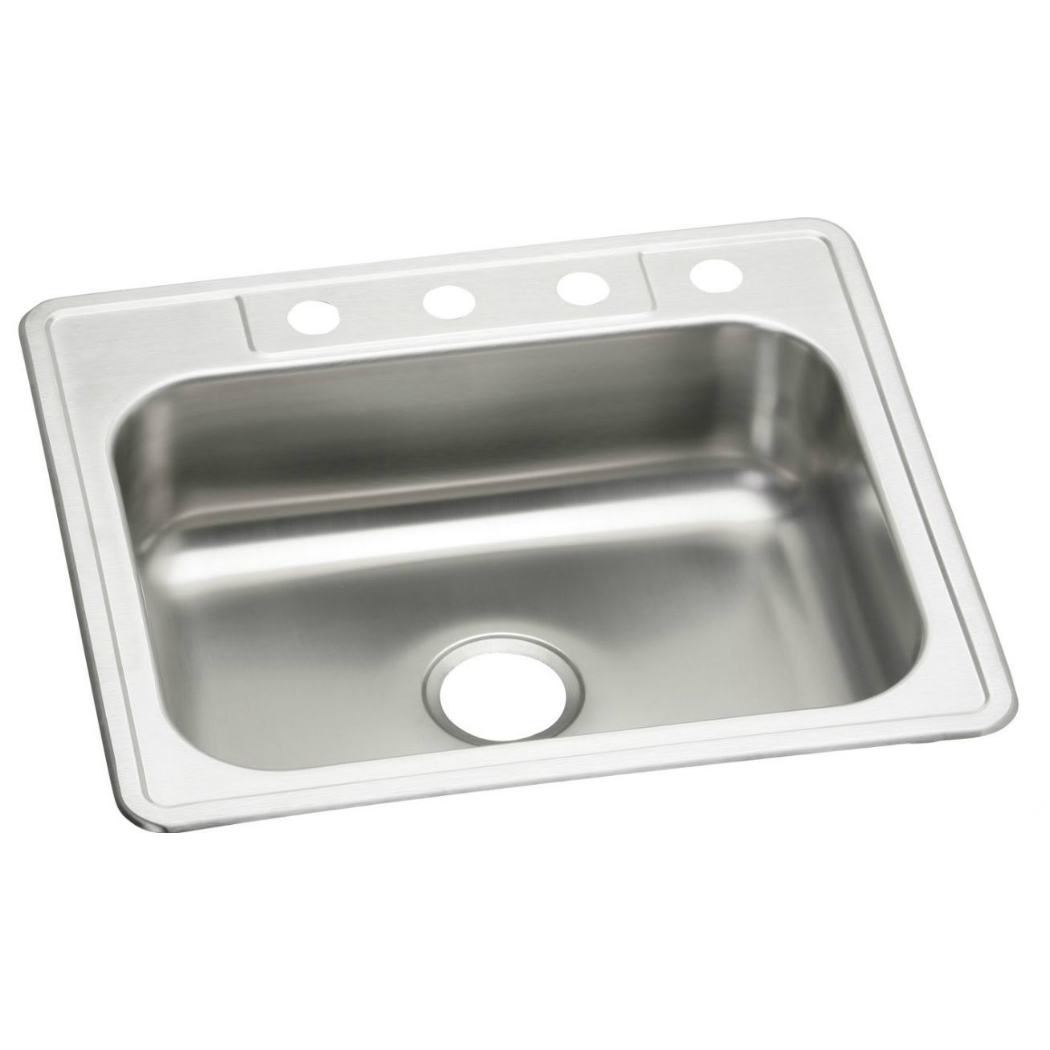 Elkay Elkay Nbc25224 Neptune Stainless Steel Single Bowl Top Mount Kitchen Sink Satin