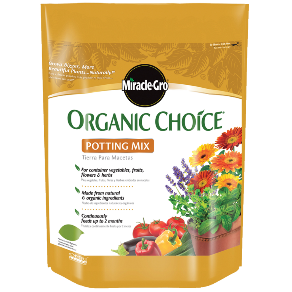Miracle-Gro 72978510 Organic Choice Potting Mix, 8 Qt