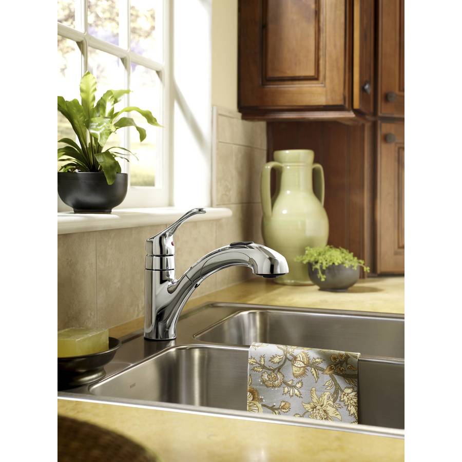 Moen Ca87316c Renzo One Handle Low Arc Pullout Kitchen Faucet Chrome