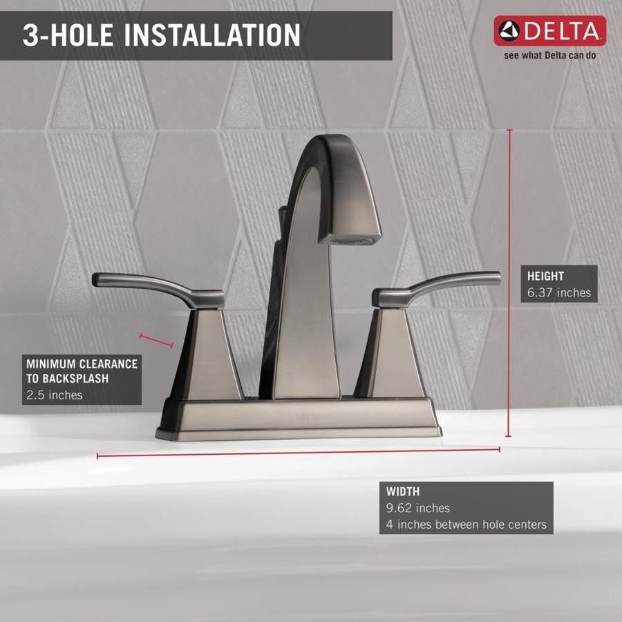 Delta 25768LF-SS Flynn Two-Handle Centerset Bathroom Faucet, Brushed Nickel