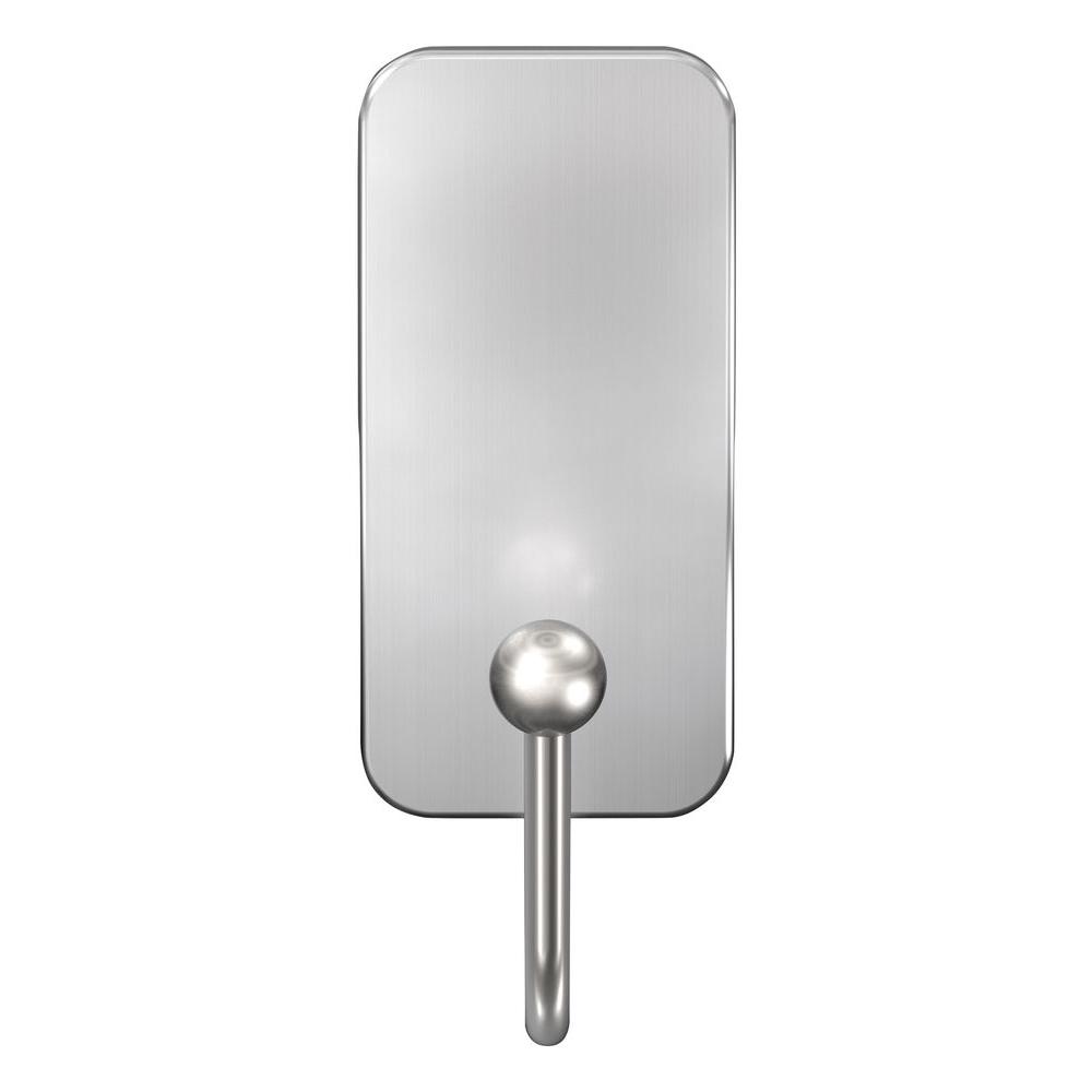 Command Bath33 Sn Es Small Bath Hook With 2 Strips Satin Nickel