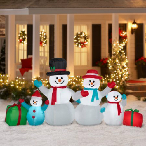 Gemmy 11176 AirBlown Christmas Inflatable Winter Snowman Family Scene, 4' x 9'