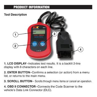 Performance Tool W2977 CAN OBDII Diagnostic Scan Tool