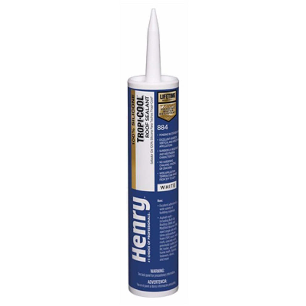 Henry HE884004 Tropi-Cool Silicone Roof Sealant, White, 10.1 OZ