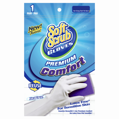 Soft Scrub Premium Comfort Soft Scrub 12613-26 Soft Scrub Large Premium Comfort Vinyl Rubber Glove 12613-26