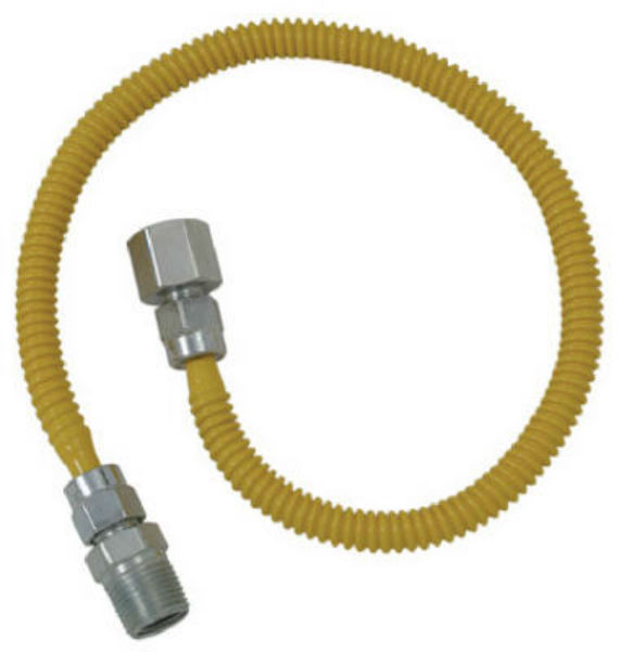 BrassCraft ProCoat CSSL54-48 Straight Gas Connector 1/2 in Inlet 1/2 in Outlet Stainless Steel