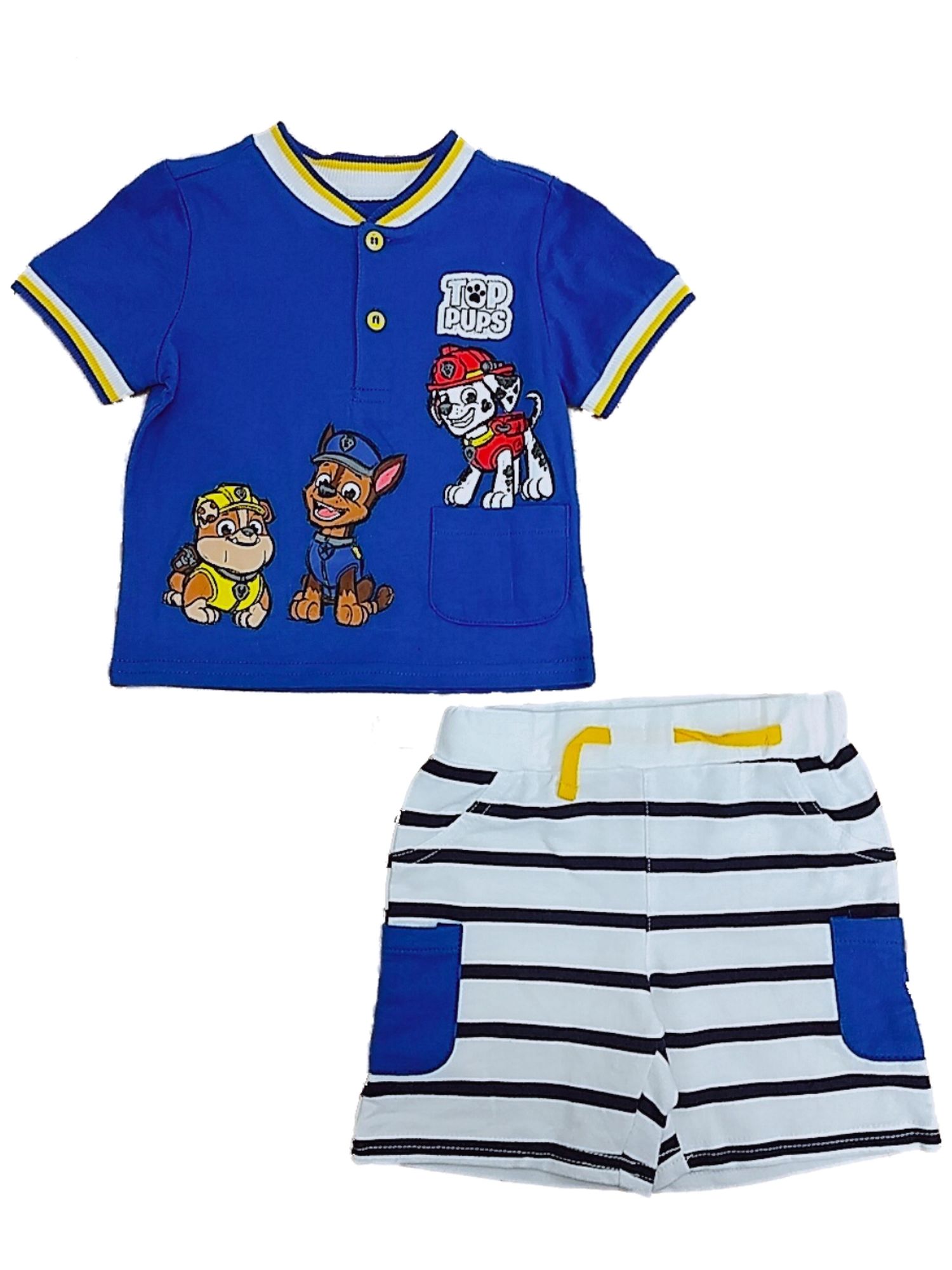 Nickelodeon Infant Boys Blue Paw Patrol Chase & Marshall T-Shirt & Shorts Set Outfit