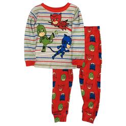 PJ Masks Toddler Boys Gray & Red Stripe Cotton Pajamas Sleep Set
