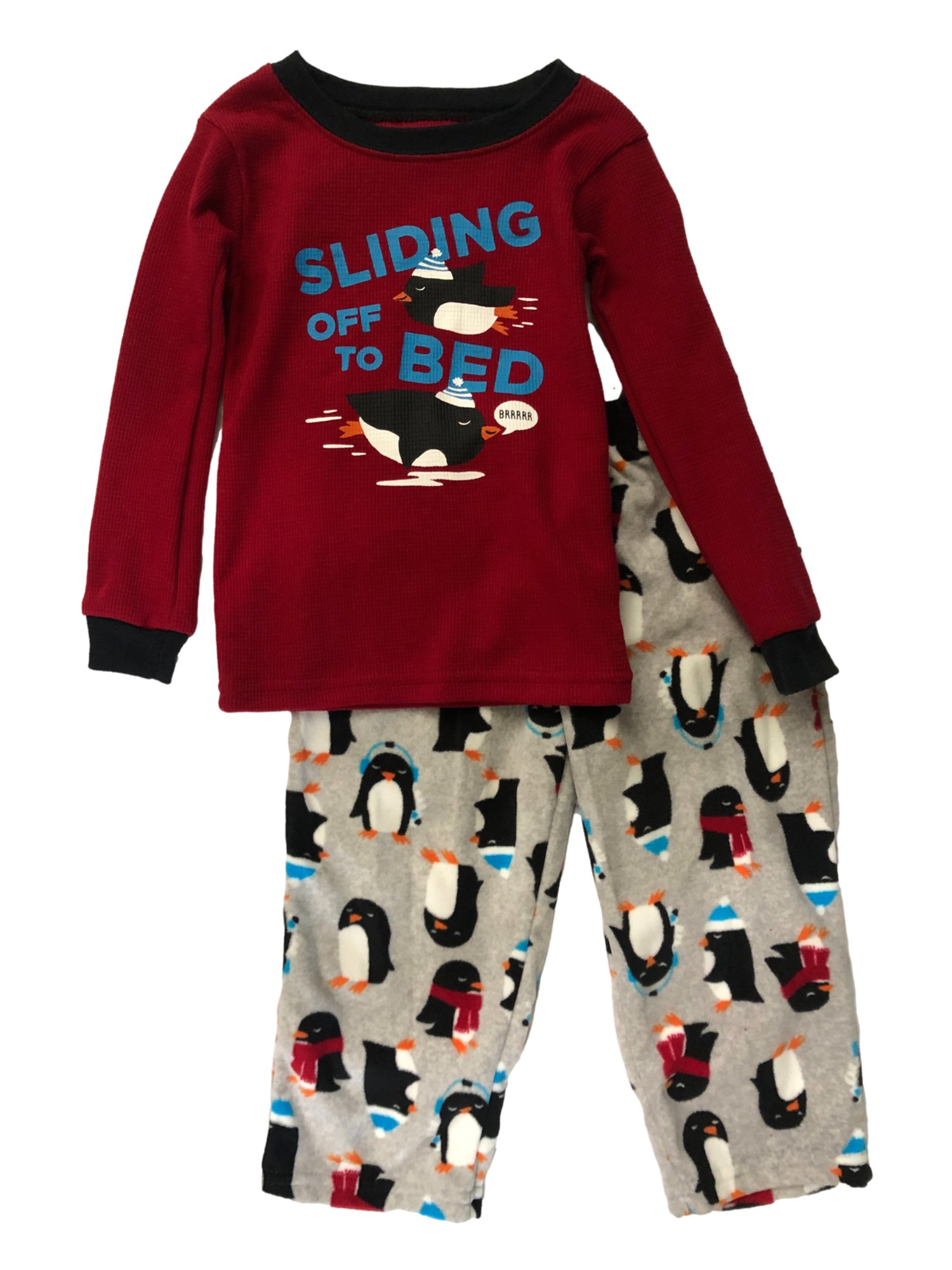 Carter's Carters Toddler Boys Penguin Sliding Off To Bed Long Sleeve Pajama Set 2T