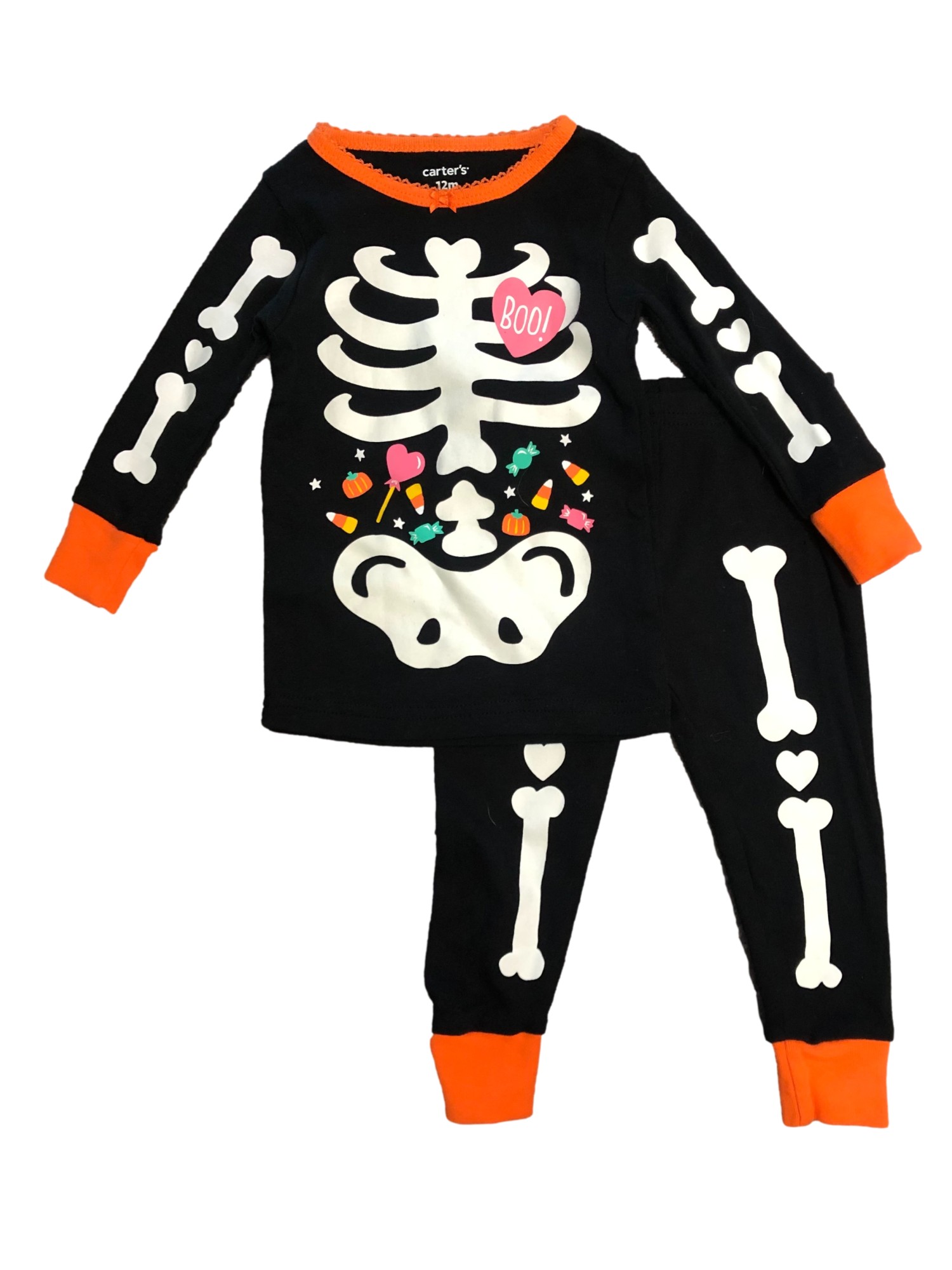 Carter s Carters Toddler Girls Black Skeleton With Candy Cotton