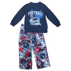 Joe Boxer Boys Football Pacific League Navy Blue 2 Piece Pajama PJ Set