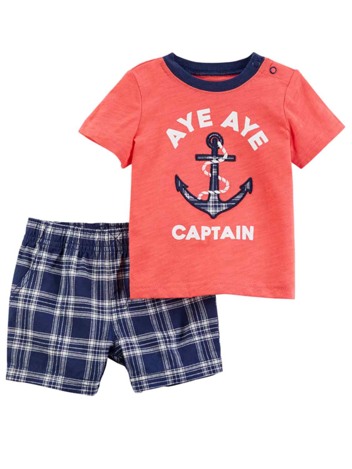 Carter's Carters Infant & Toddler Boys Aye Aye Captain Anchor Baby Outfit Shirt & Shorts