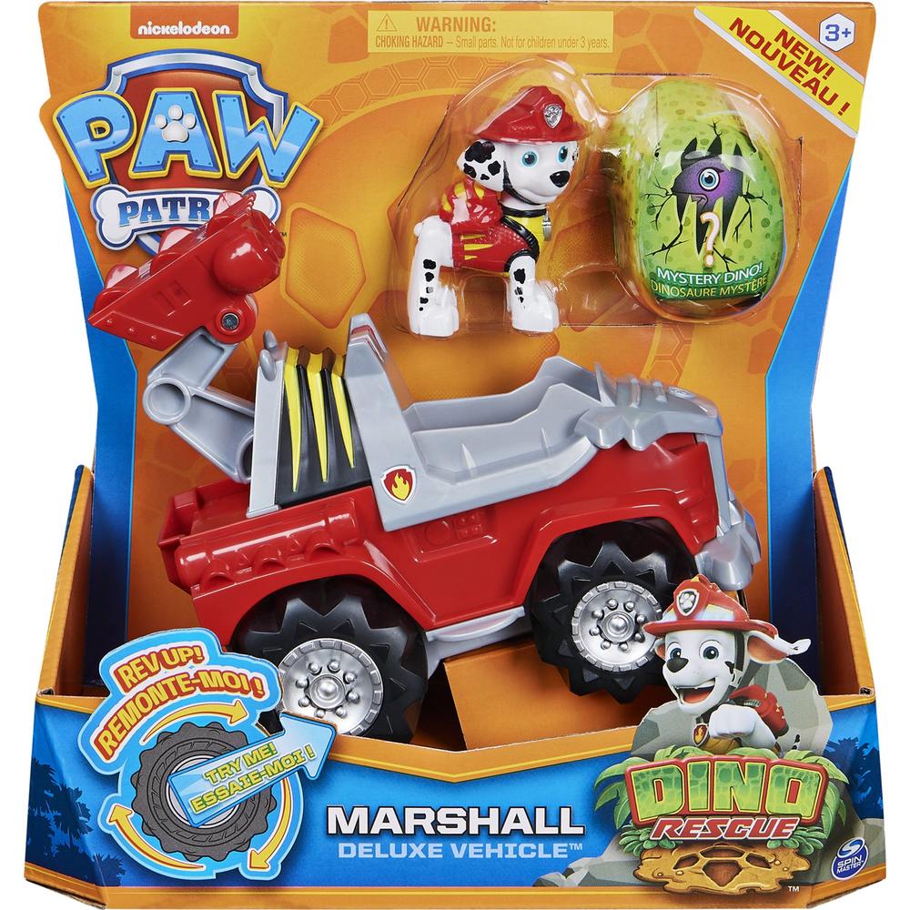 Paw Patrol Dino Rescue Marshall’s Deluxe Rev Up Vehicle with Dinosaur Figure