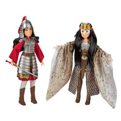 disney mulan and xianniang dolls with helmet, armor, and sword, inspired by disney's mulan movie, toy for kids and collectors