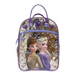 Disney Frozen Anna & Elsa 17" Purple Backpack With Sequins, School Book Bag