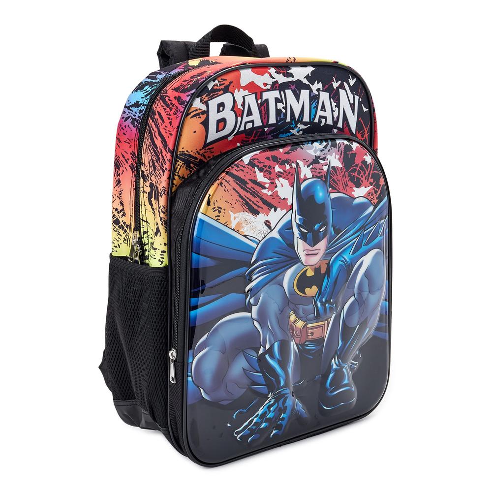 DC Comics Warner Bros. DC Batman Brute Force Boys Black 17" Backpack, School Book Bag