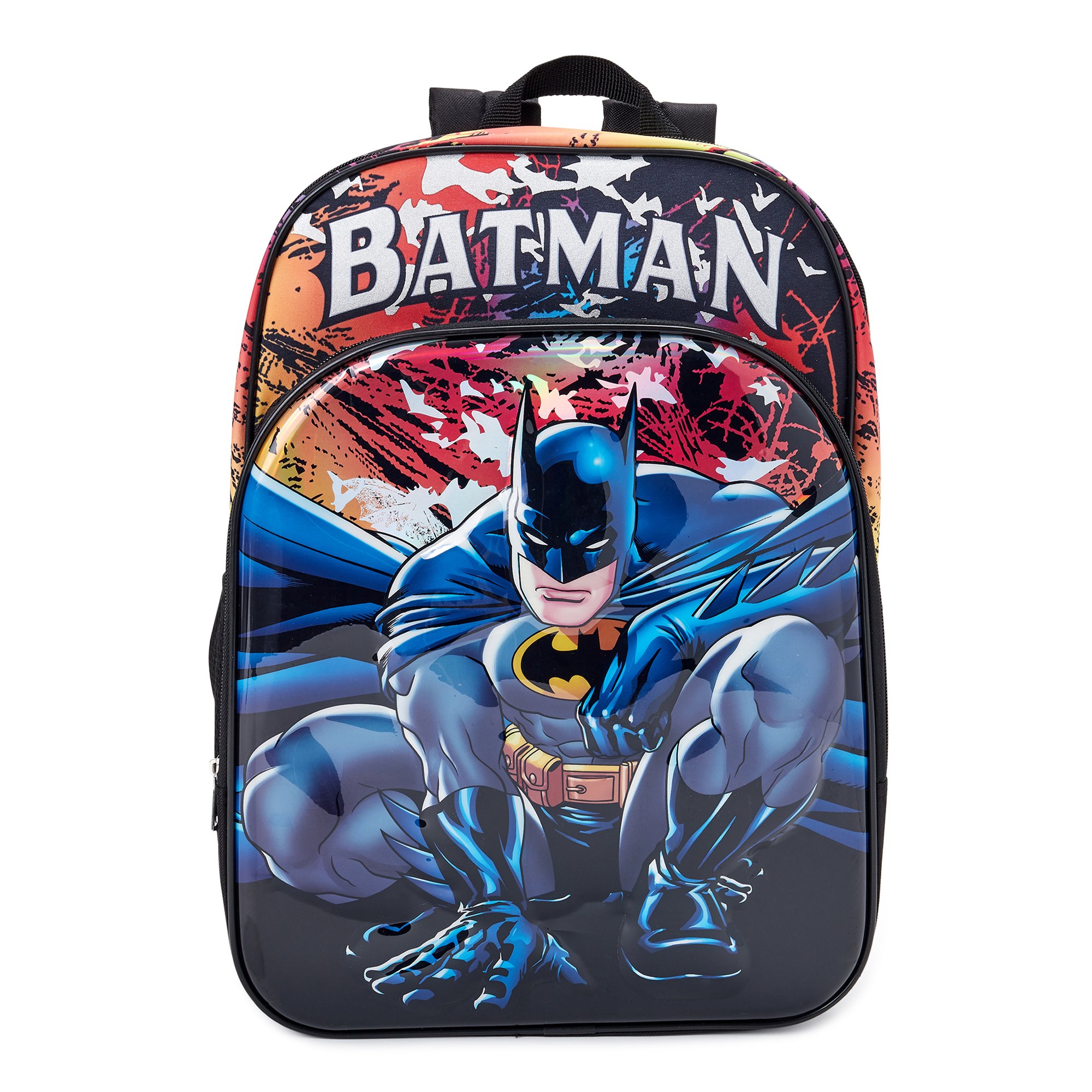 DC Comics Warner Bros. DC Batman Brute Force Boys Black 17" Backpack, School Book Bag
