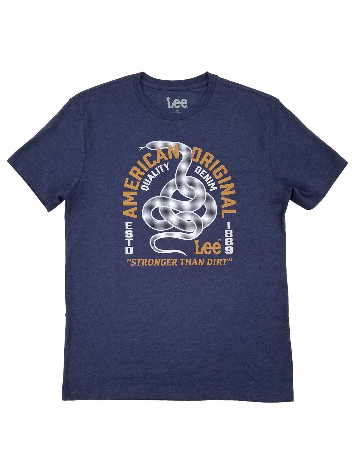 Lee Mens Navy Blue Heather Rattlesnake Graphic Short Sleeve T-Shirt