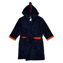 Joe Boxer Boys Navy Blue & Orange Plush Fleece Mohawk Hooded Bath Robe XS 4/5
