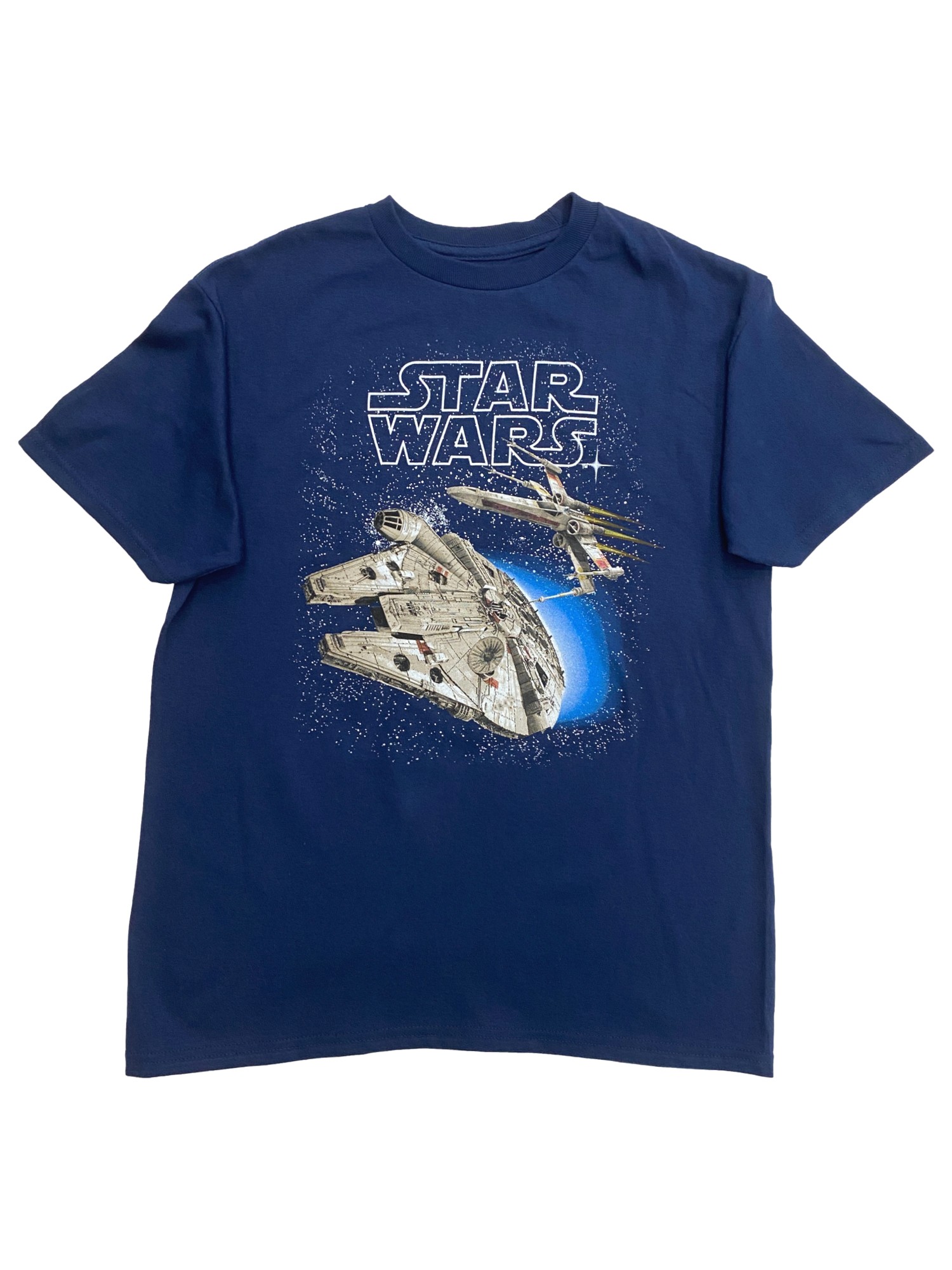 Star Wars Boys Blue Short Sleeved Millenium Falcon T-Shirt Tee Shirt XXL 16-18