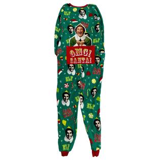 Elf Movie Womens Plush OMG Santa Drop Seat Holiday Union Suit 1pc