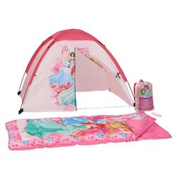 Disney Princess 4 pc Kids Camp Set Tent, Backpack, Sleeping Bag & Flashlight
