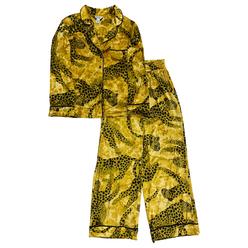 Sofia Intimates Sofia Vergara Womens Velvety Gold Leopard Button Front Pajamas Sleep Set