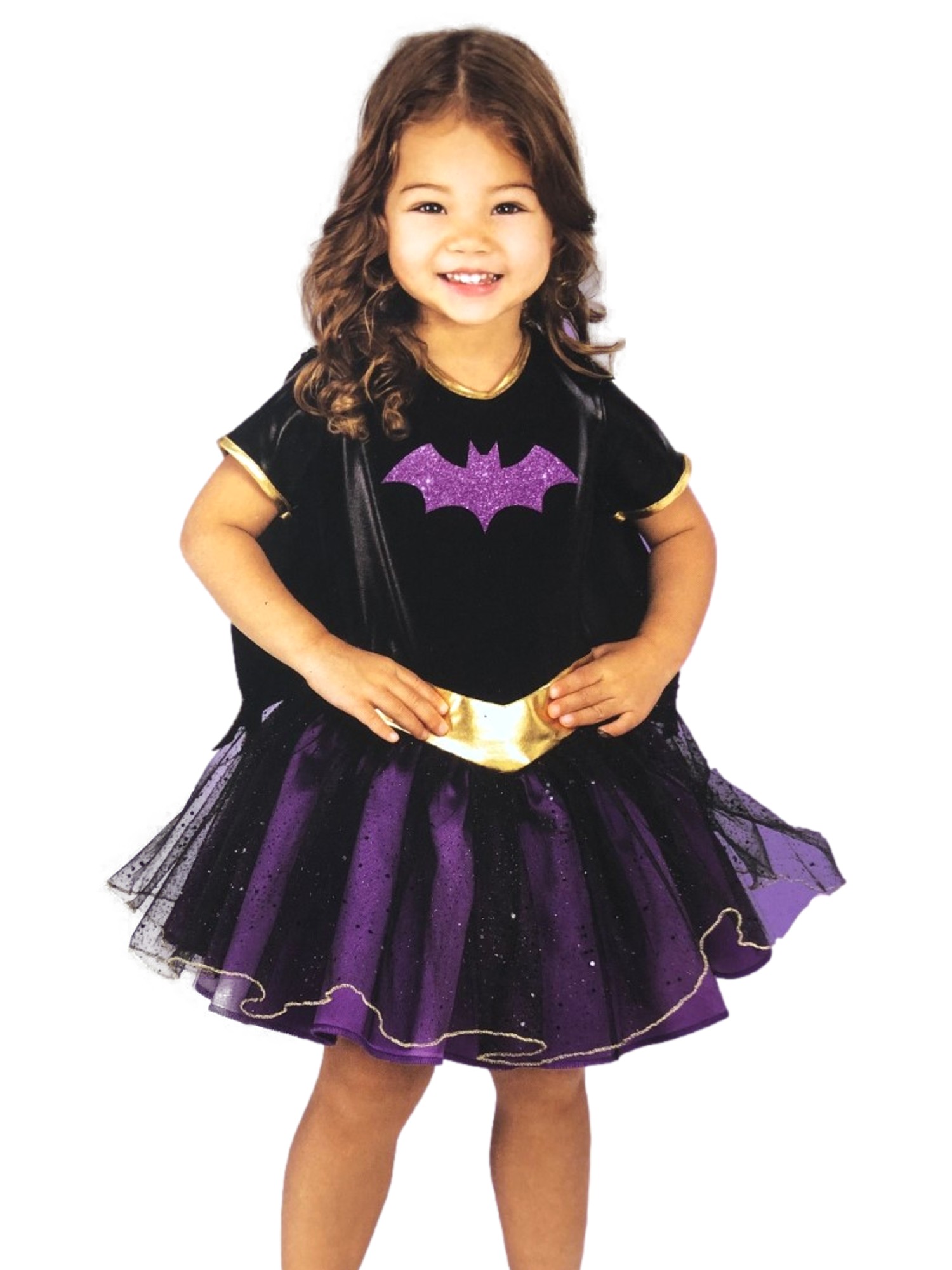 Rubie's Costume Co Rubies Toddler Girls Purple Batgirl Costume Bat Girl Outfit Dress & Cape 3T-4T