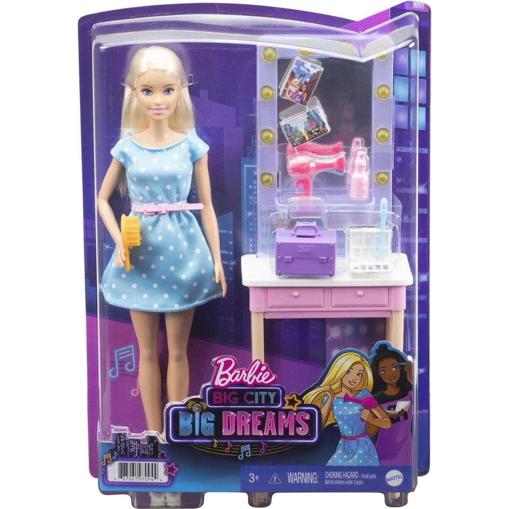 Barbie Big City Big Dreams Blonde Malibu Barbie Doll & Backstage Dressing Room