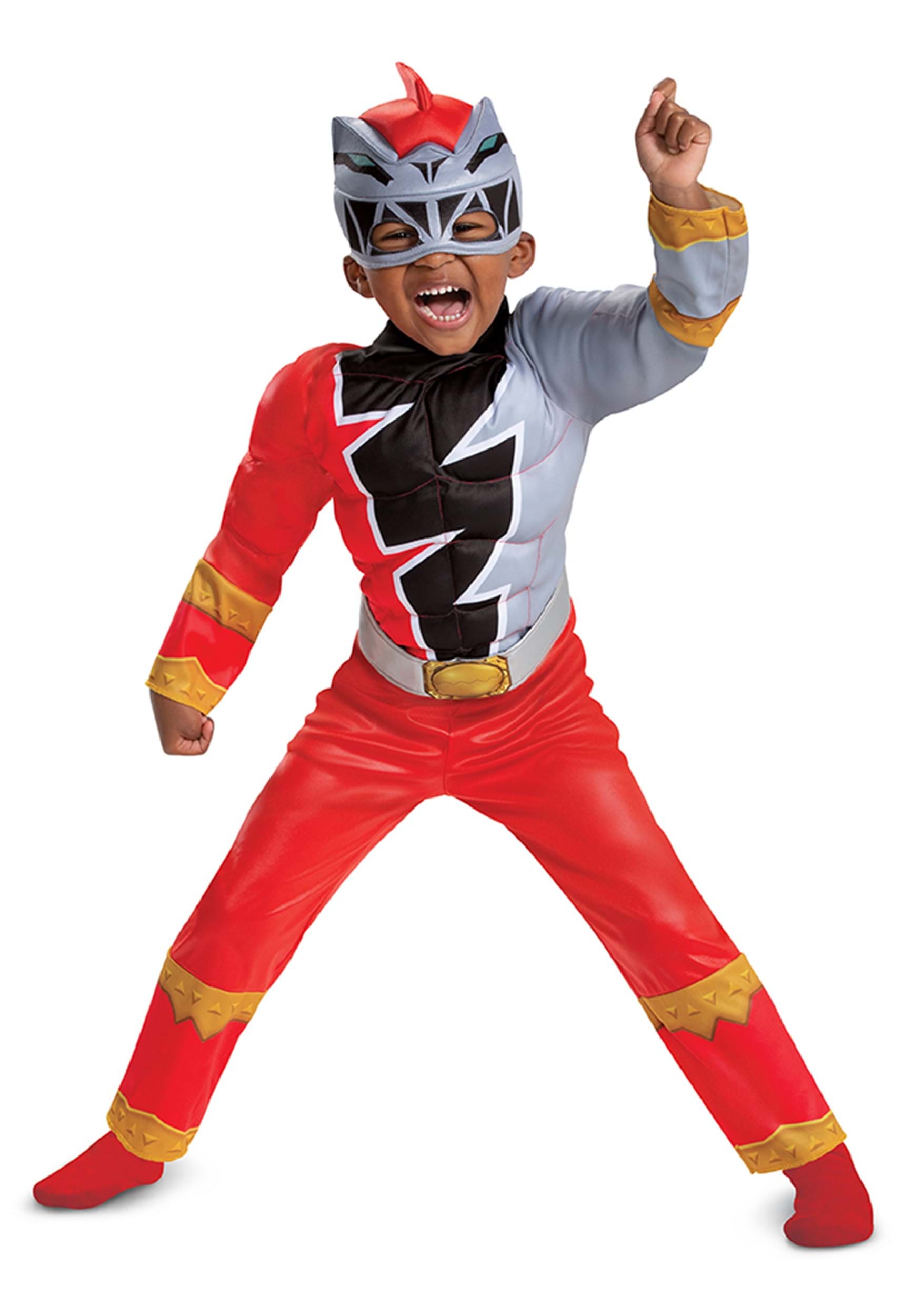 Disguise Toddler Boys Power Ranger Dino Fury Red Ranger Muscle Costume 3T-4T