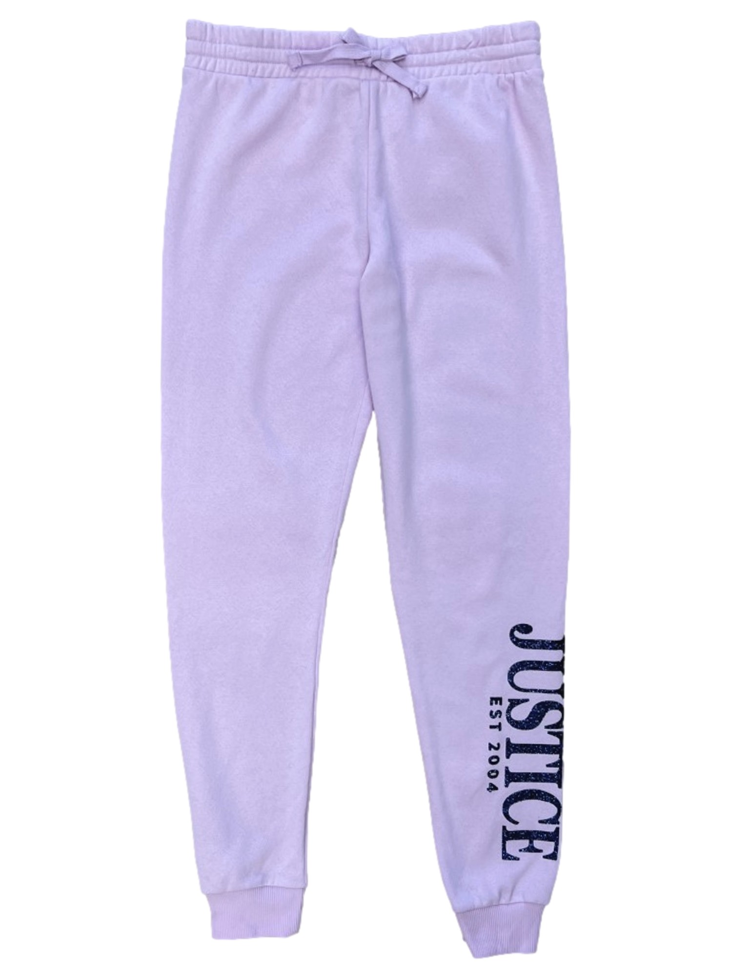 Justice Girls Pink With Glue Glitter Jogger Sweatpants With Drawstring L (12-14)