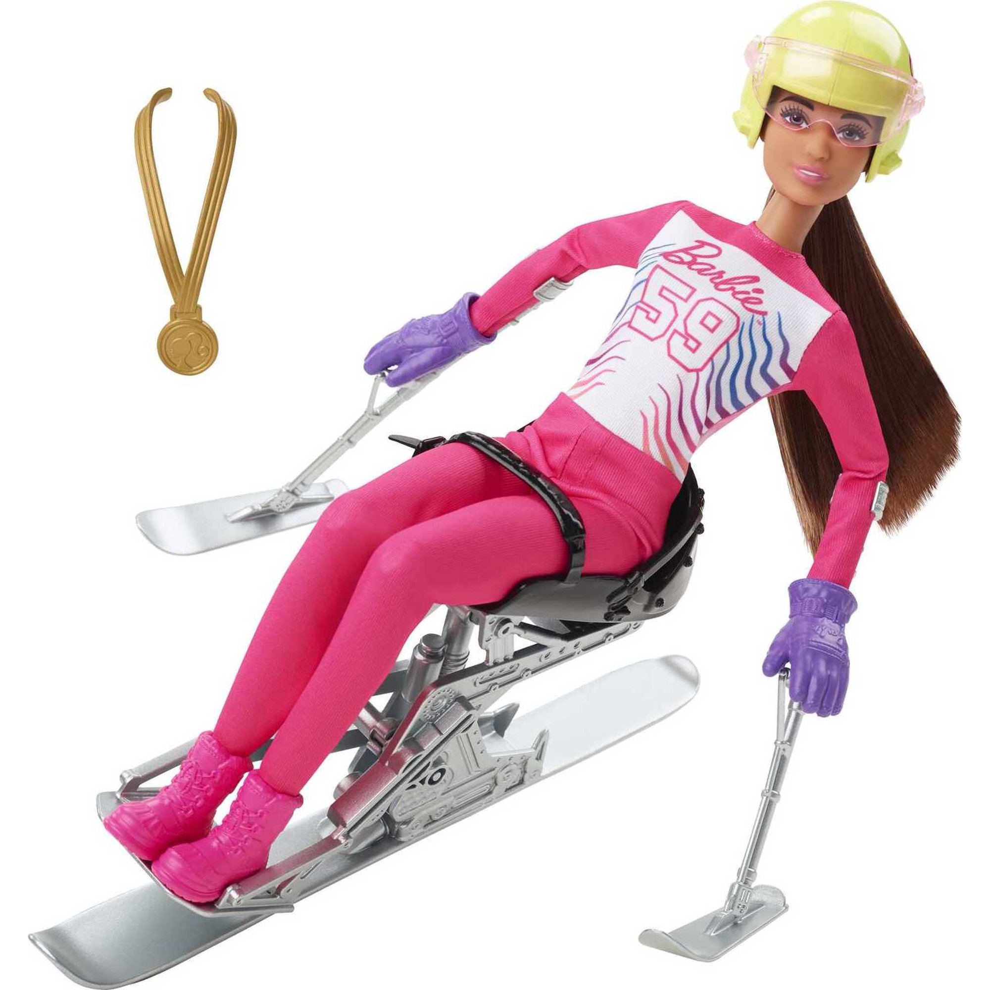 Barbie Career Winter Sports Para Alpine Skier Doll with Helmet, Gloves & Sit Ski