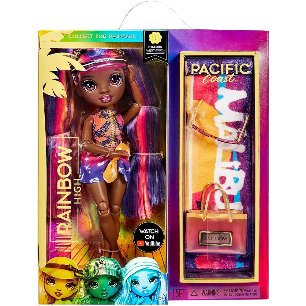 Rainbow High Pacific Coast Phaedra Westward, Sunset (Purple) Doll & 2 Outfits