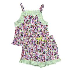 Wonder Nation Toddler Girls 2 Piece Colorful Floral Tank Top & Shorts Set Outfit 5T