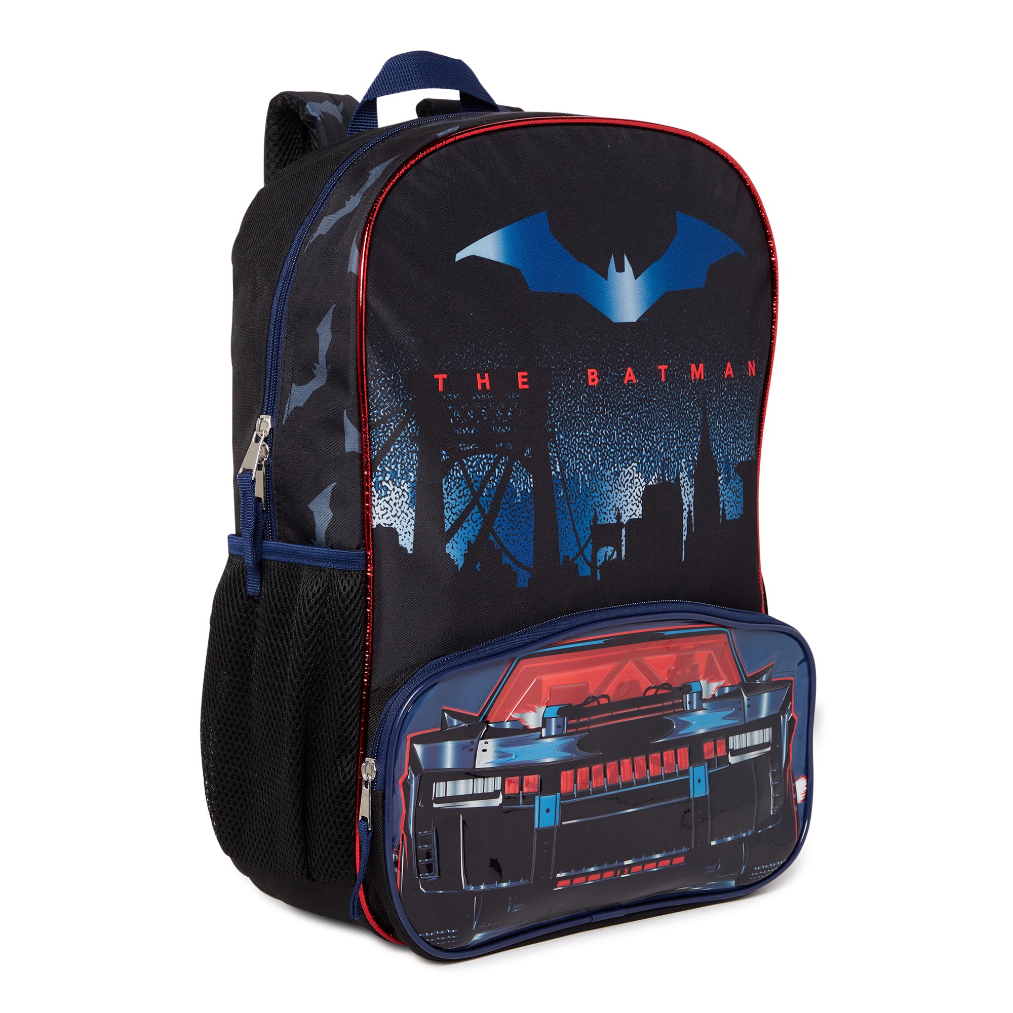 DC Comics Warner Bros. DC Comics The Batman Bat Mobile 17" Backpack, Black Batmobile Bag
