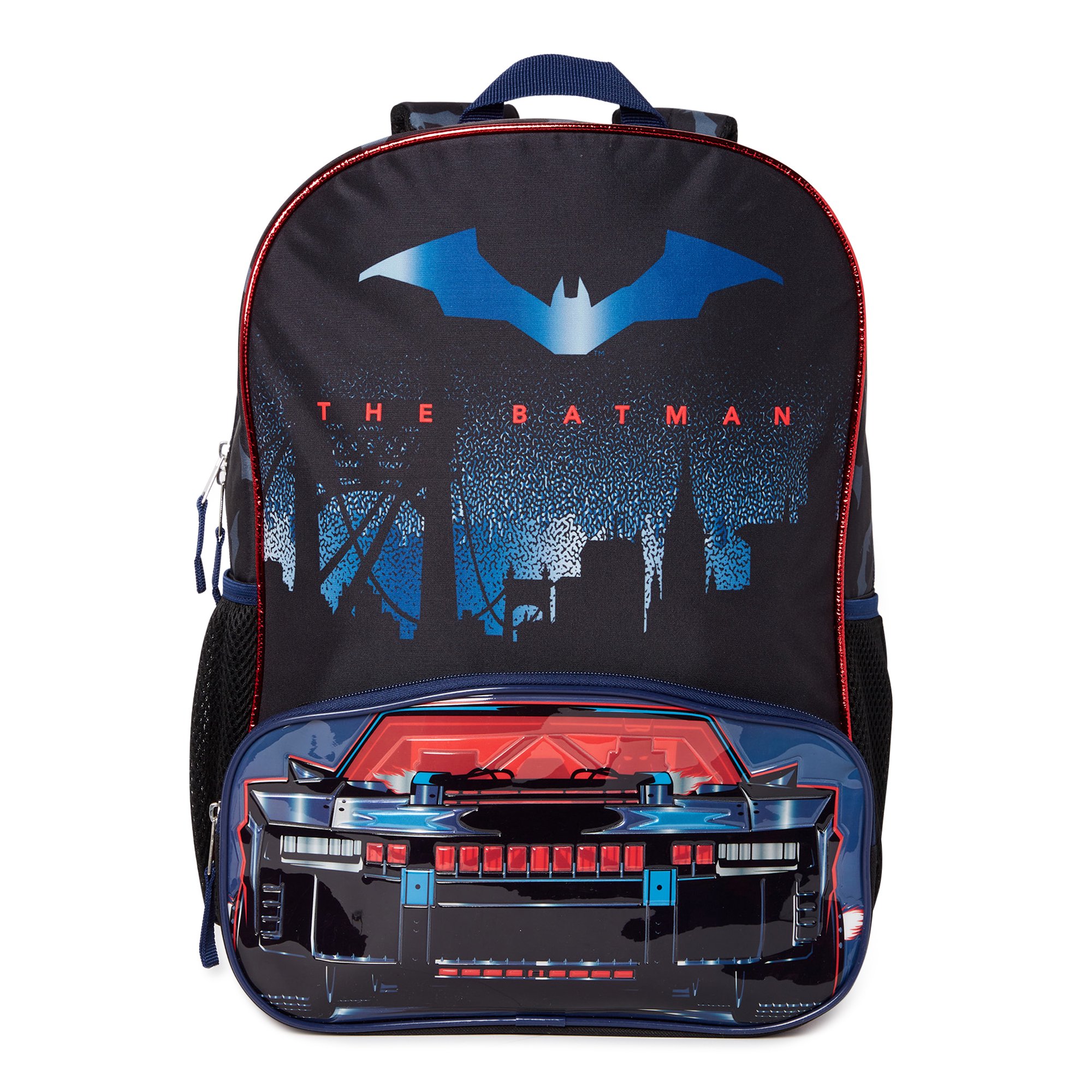 DC Comics Warner Bros. DC Comics The Batman Bat Mobile 17" Backpack, Black Batmobile Bag