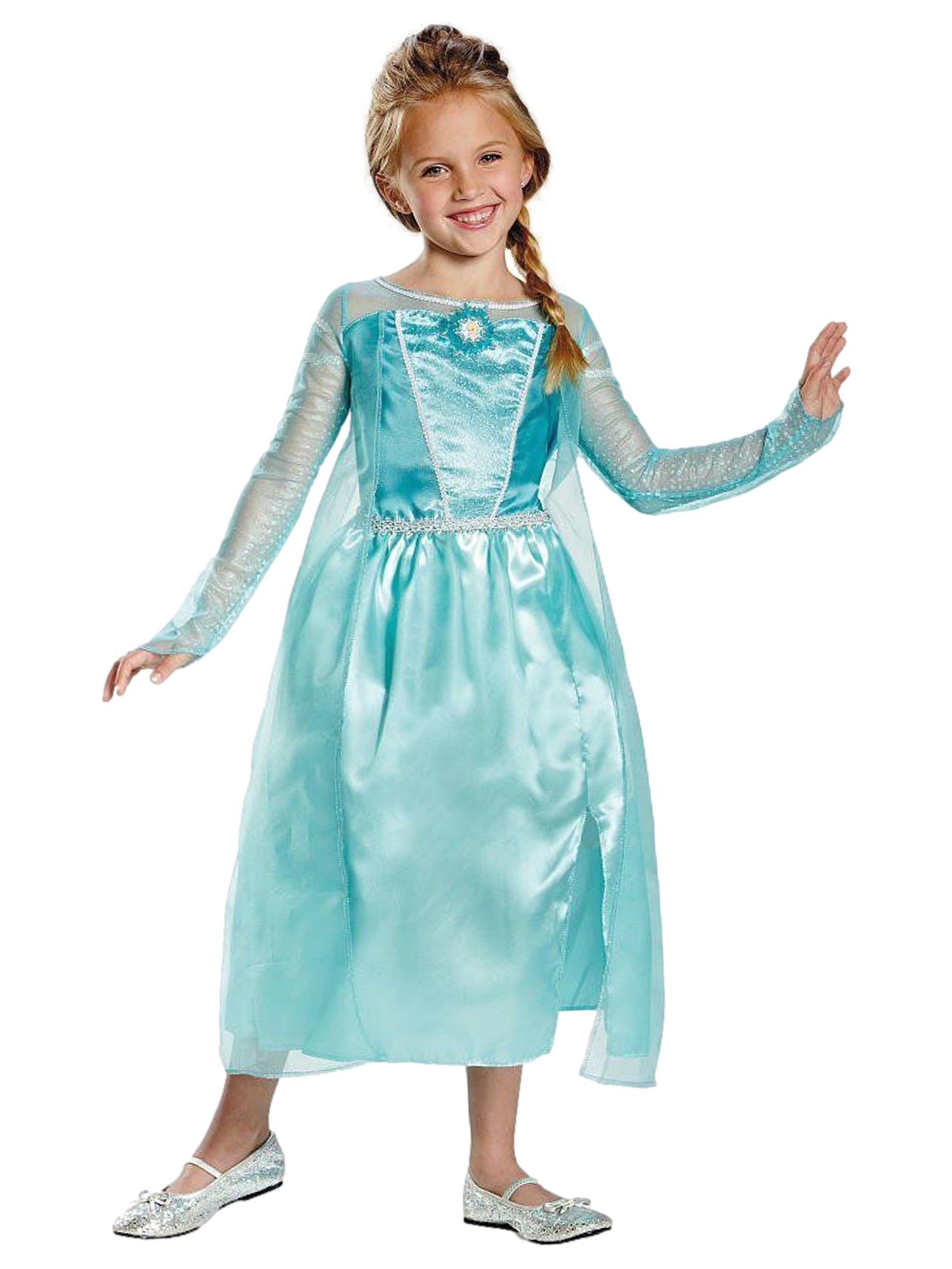Disguise Disney Frozen Girls Blue Elsa Costume Dress with Cameo Medium (7-8)