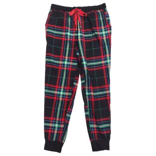 Secret Treasures Womens Black Red Green Plaid Flannel Joggers