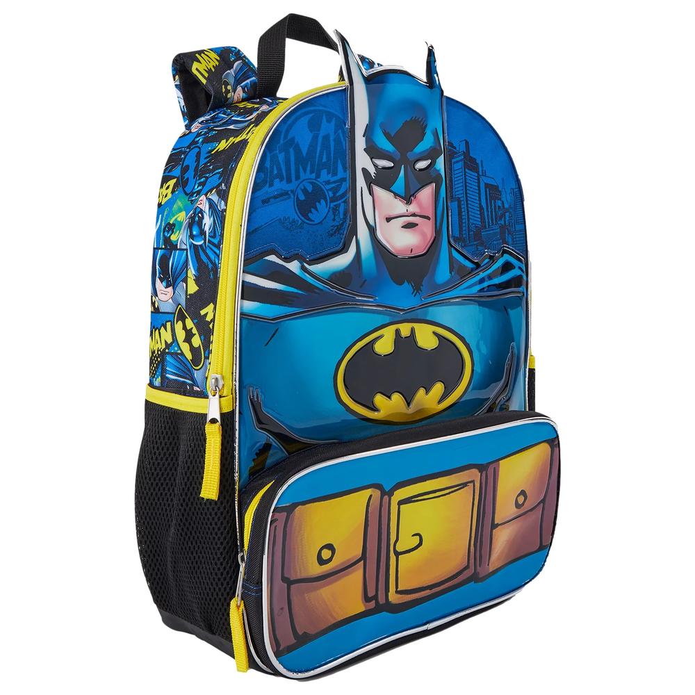 DC Comics Warner Bros. DC Comics Batman Kids 17" Backpack School Book Bag with Tech Sleeve