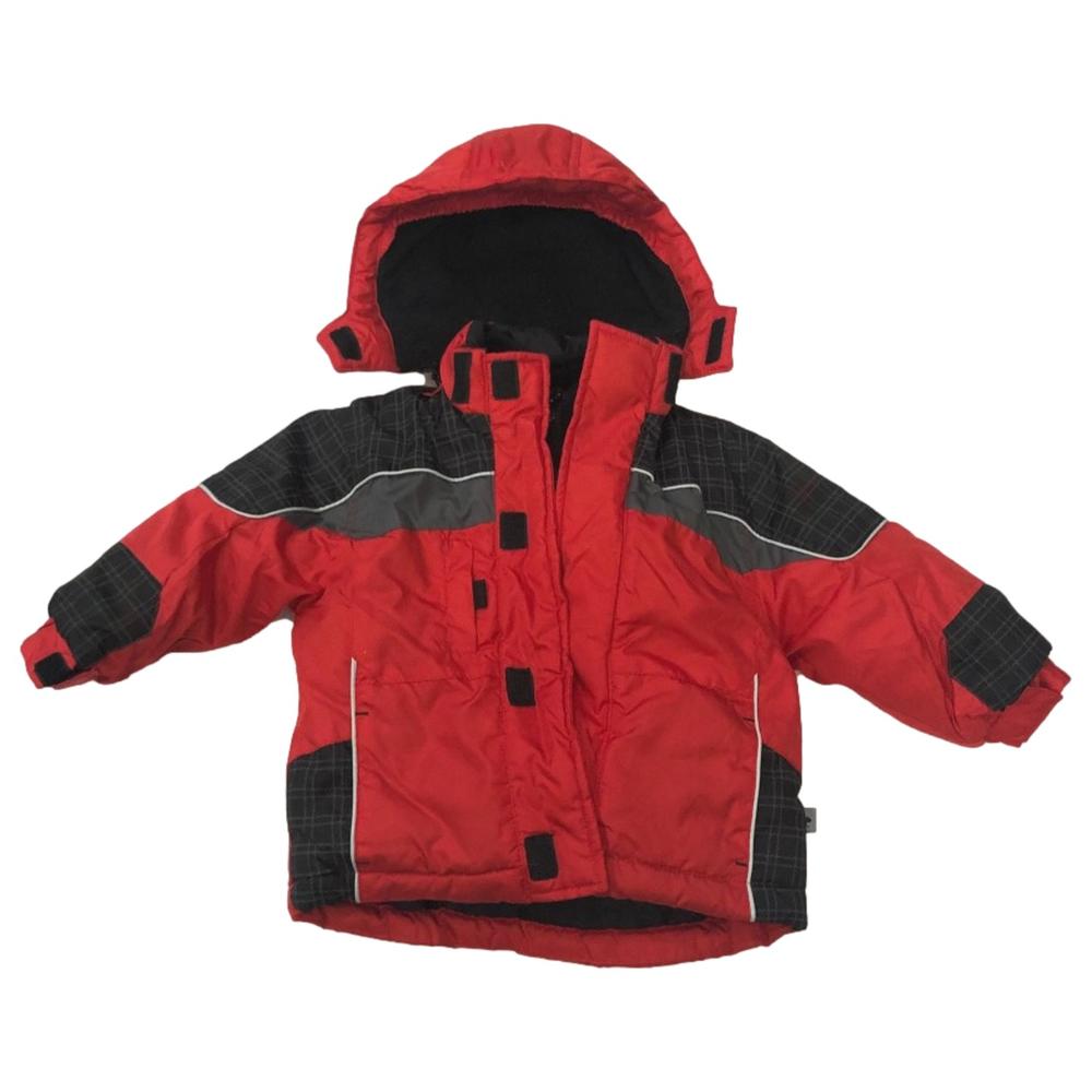 Below Zero Infant Boys Black & Red Plaid Snowsuit Coat & Snow Pants Set 24m