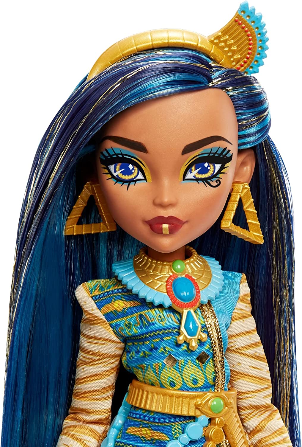 Monster High Cleo De Nile Doll with Pet Dog, Blue Streaked Hair