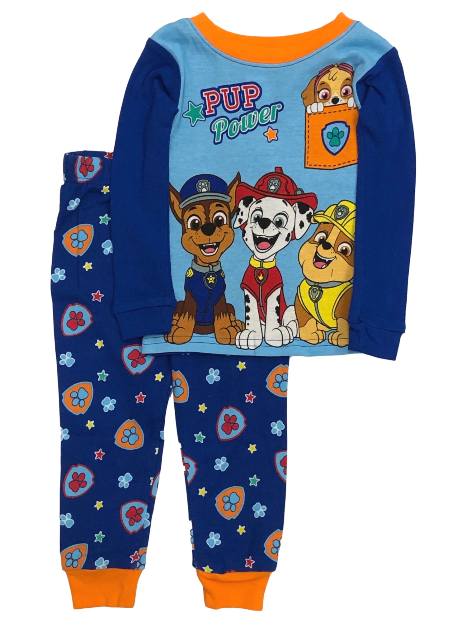 Paw Patrol Toddler Boys Blue Pup Power Chase & Marshall Pajamas Sleep Set