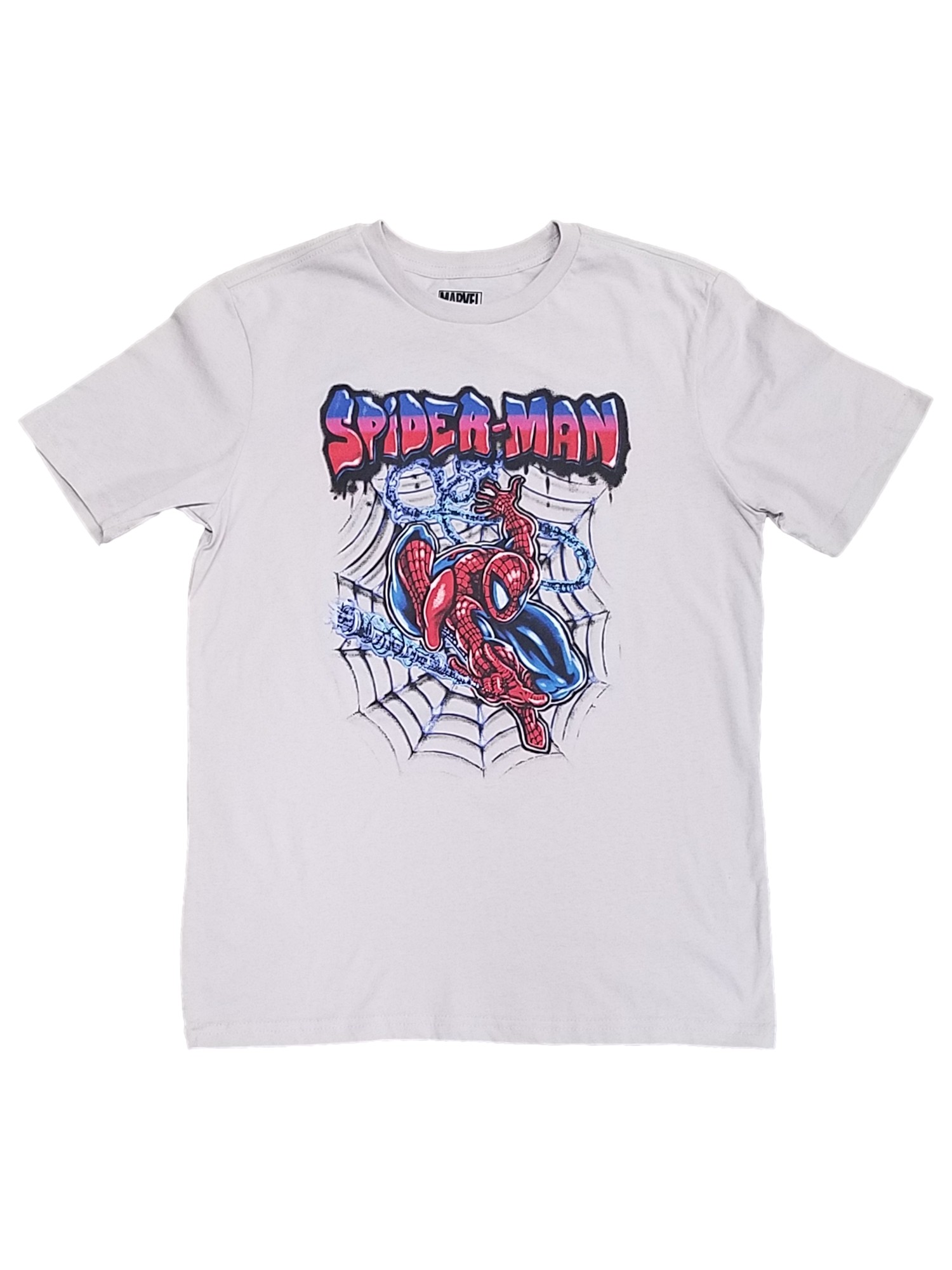 Marvel Boys Gray Short Sleeved Spiderman T-Shirt Tee Shirt Medium 8