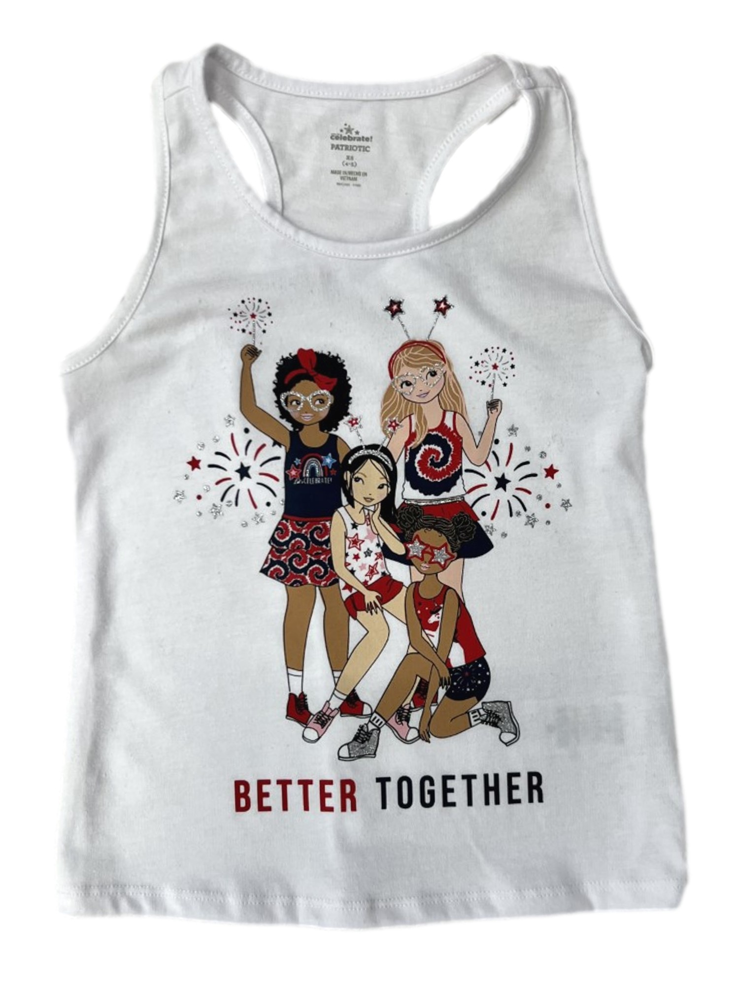 Patriotic Girls White Better Together 4th Of July Tank Top Patriotic Shirt