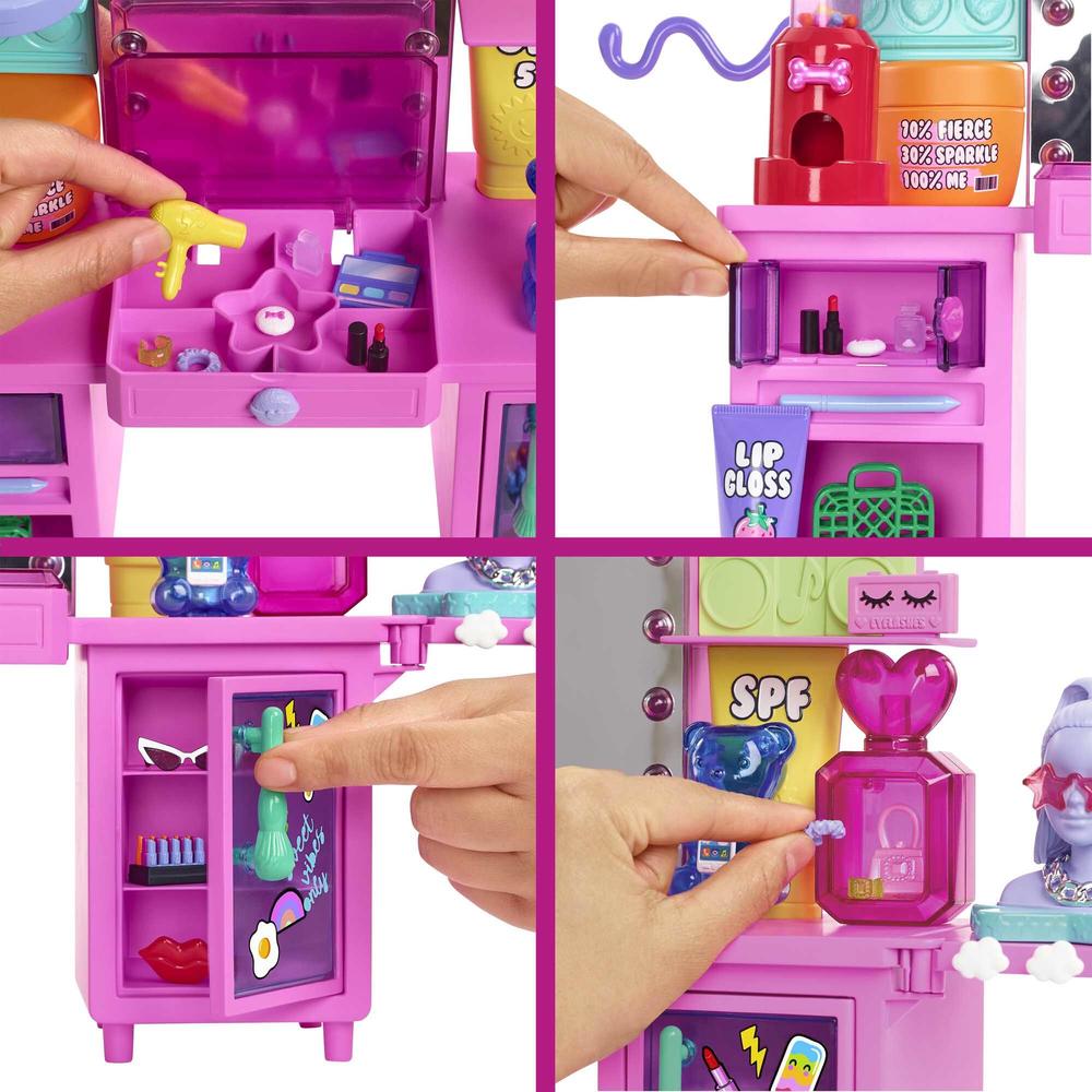 Barbie Extra Doll & Vanity Playset with Doll, Pet Puppy, Vanity & 45+ Pieces