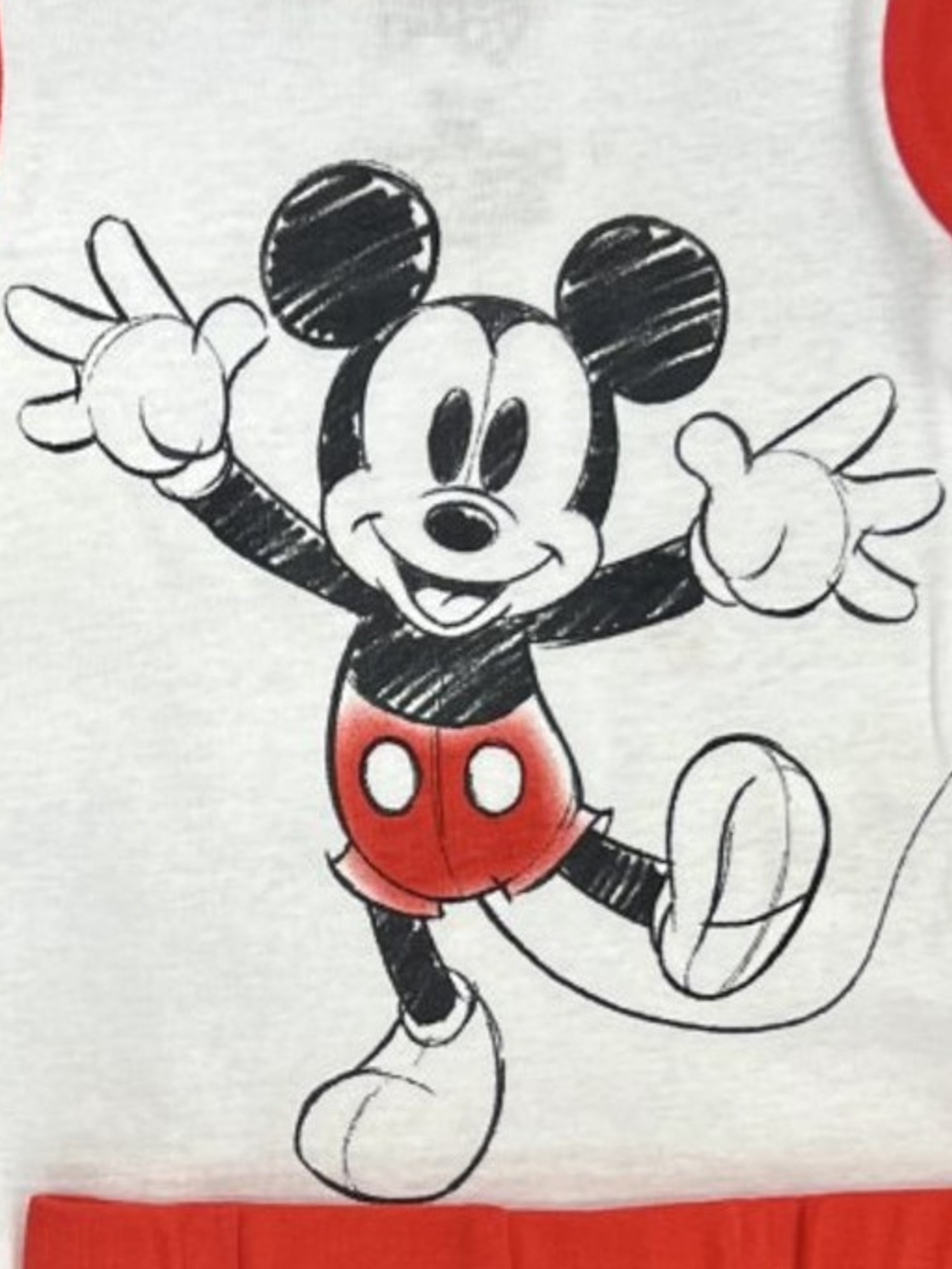 AME Disney Infant Boys Mickey Mouse Red & White 4 Piece Cotton Pajama Sleep Set