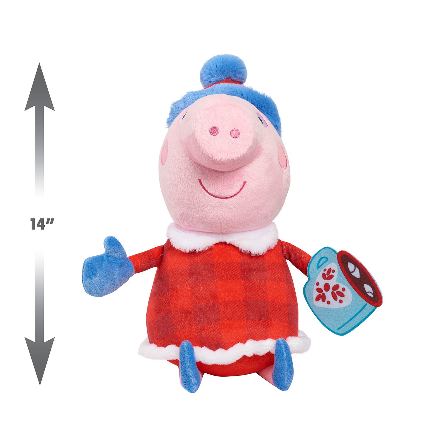 Nickelodeon Peppa Pig 13 inch Large Peppa Pig Christmas Plush Stuffed Animal Pal