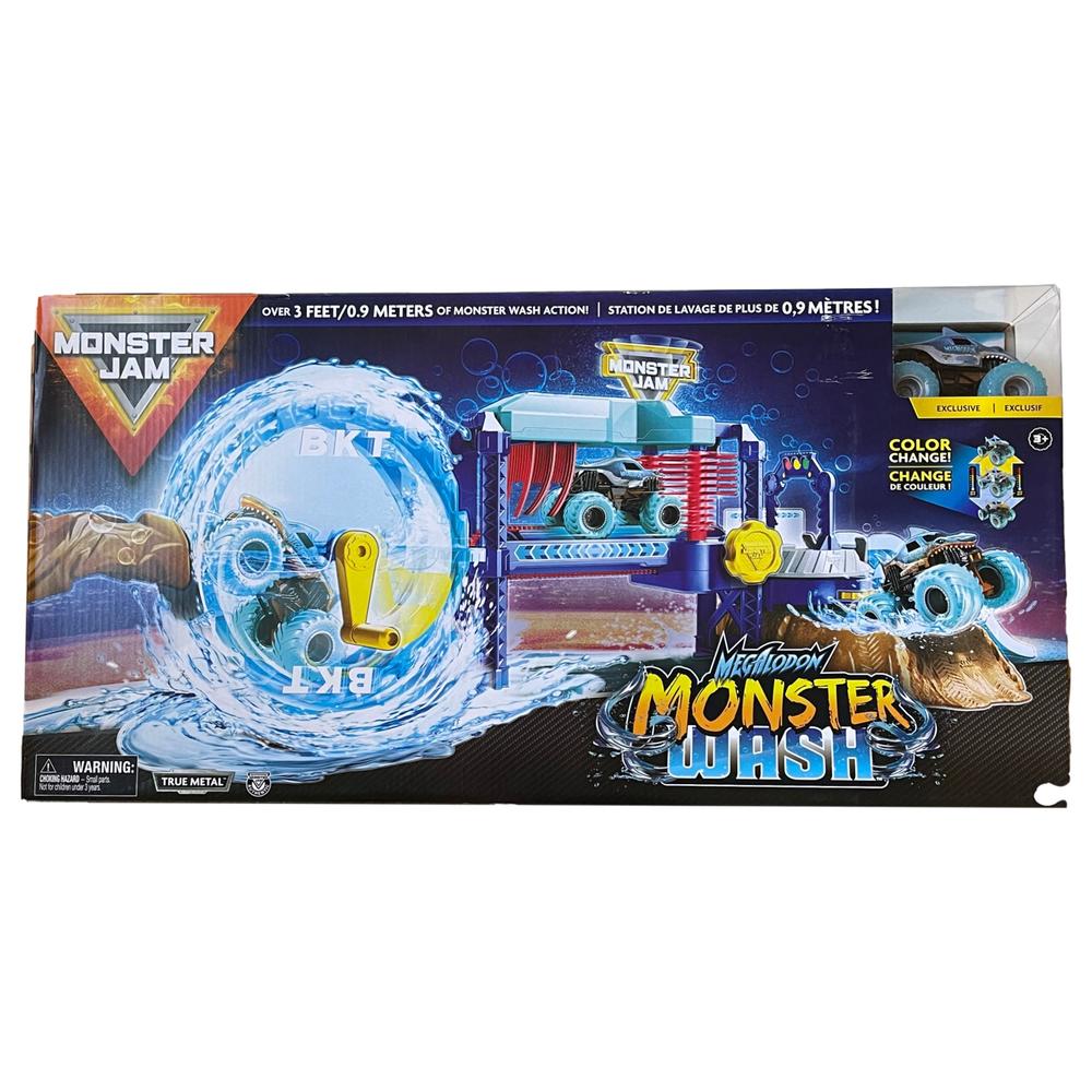 Monster Jam Megalodon Monster Wash with Color-Changing Megalodon